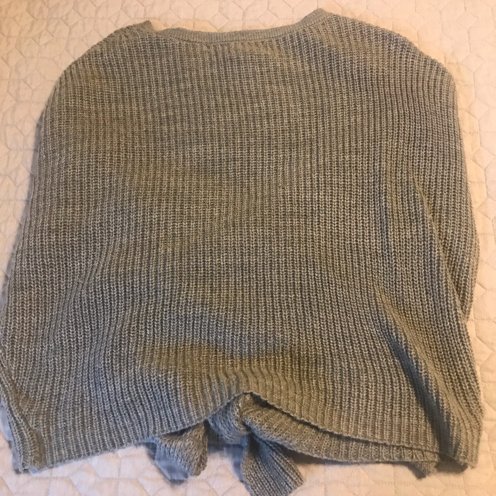urban threads sweater with tie- grey, size medium